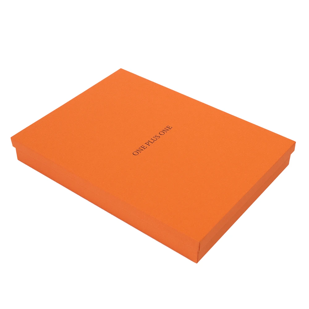Custom Orange Rigid Lid and Base Rigid Paper Gift Box Hard Case Cardboard Packaging