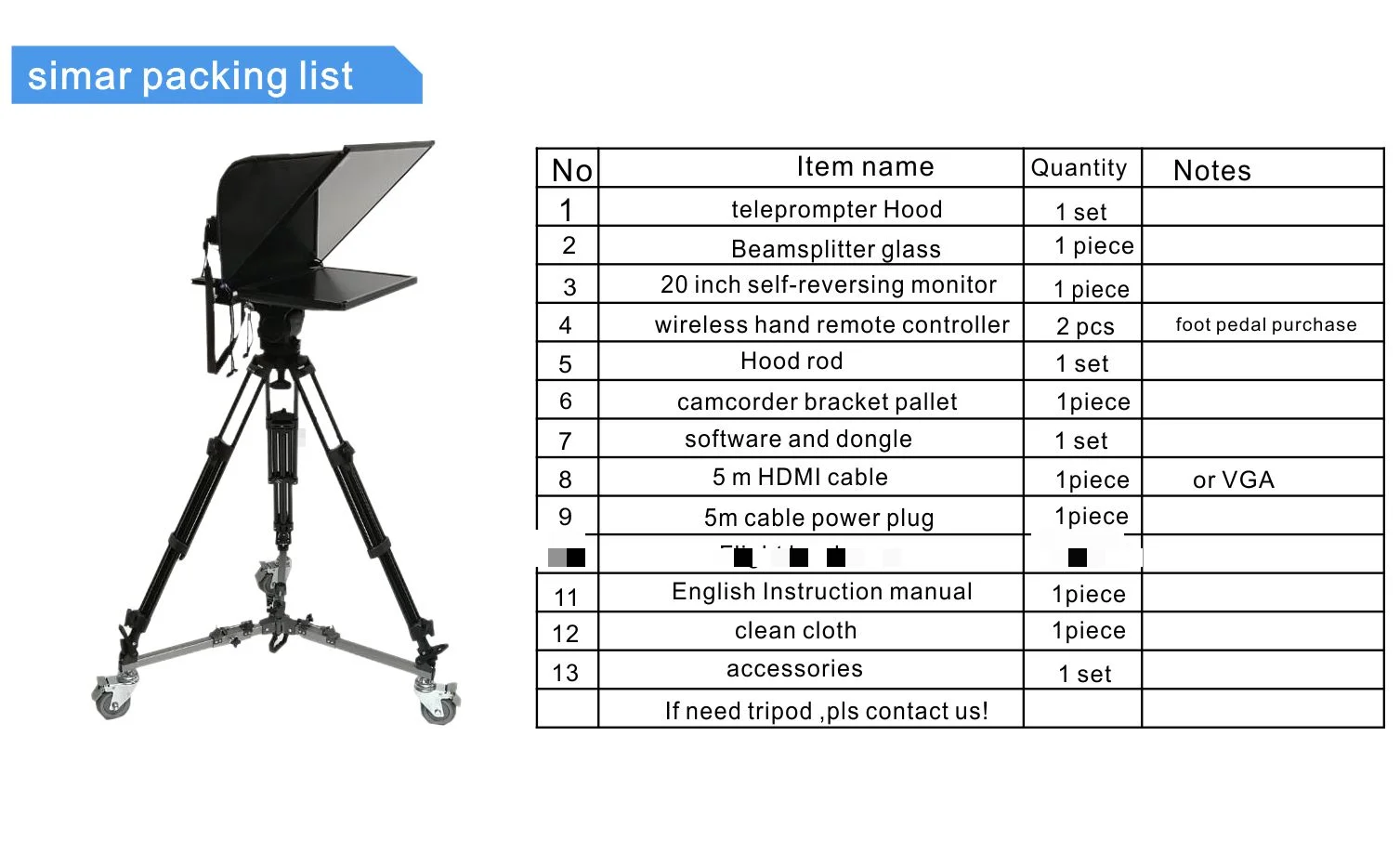 Promoting 20 Inch Autocue Prompter Beamsplitter Temper Glass Self