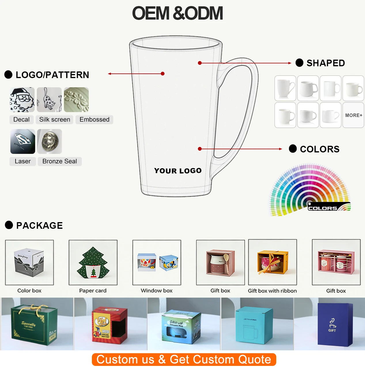 Oem Wholesale Blank Colored Ceramic Diner Coffee Mugs Set 8 Набор керамічных кубкаў для кавы з рэстаранчыка