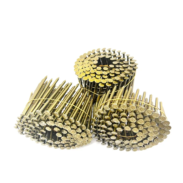 Galvanized Umbrella Shank Coil 15 Degree Ringed Polished Screw Shank Pallet Wire Coil Nails Manufacturers