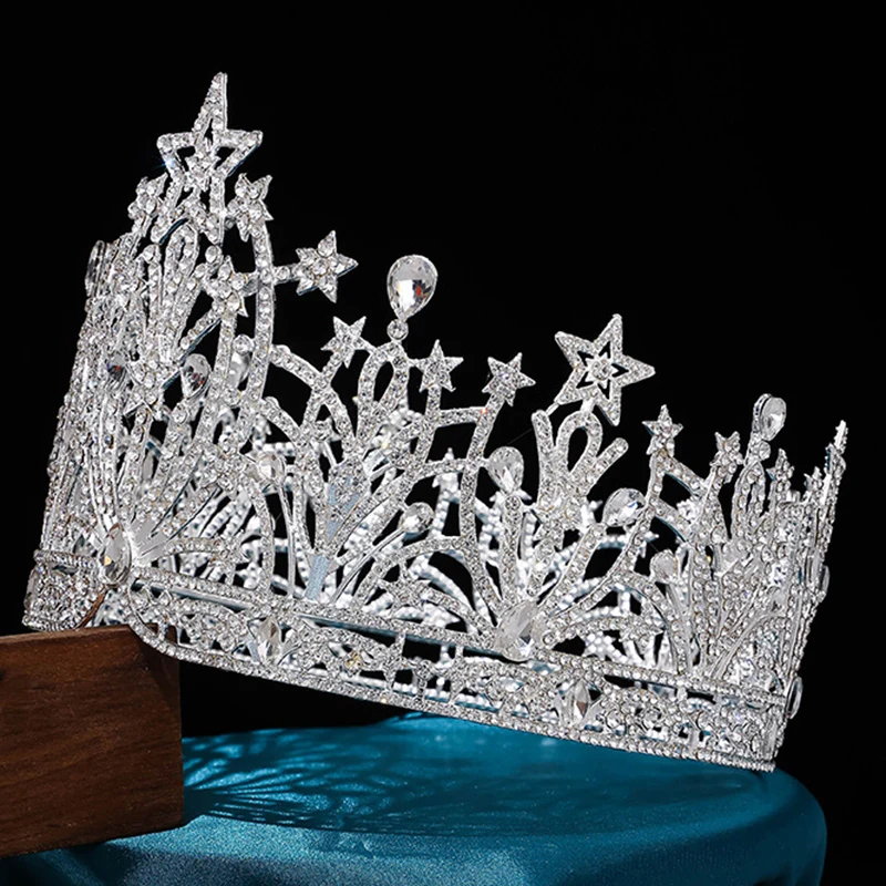 Glamorous Miss Thailand Universe Crown Rhinestone Star Tiara  display picture 2