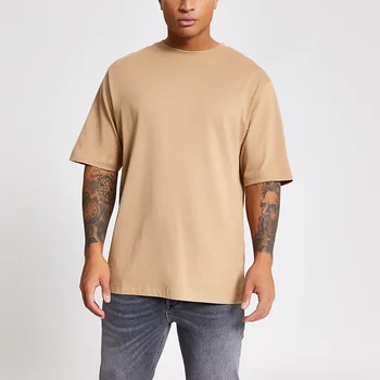 Custom short sleeve tshirt 100% cotton blank drop shoulder t-shirts print on demand oversized t shirt