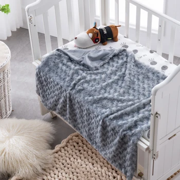 Custom Toddler Ultra-soft Brushed PV Fleece Micromink Receiving Blanket Baby Velvet Blanket for Crib, Cot, Bassinet