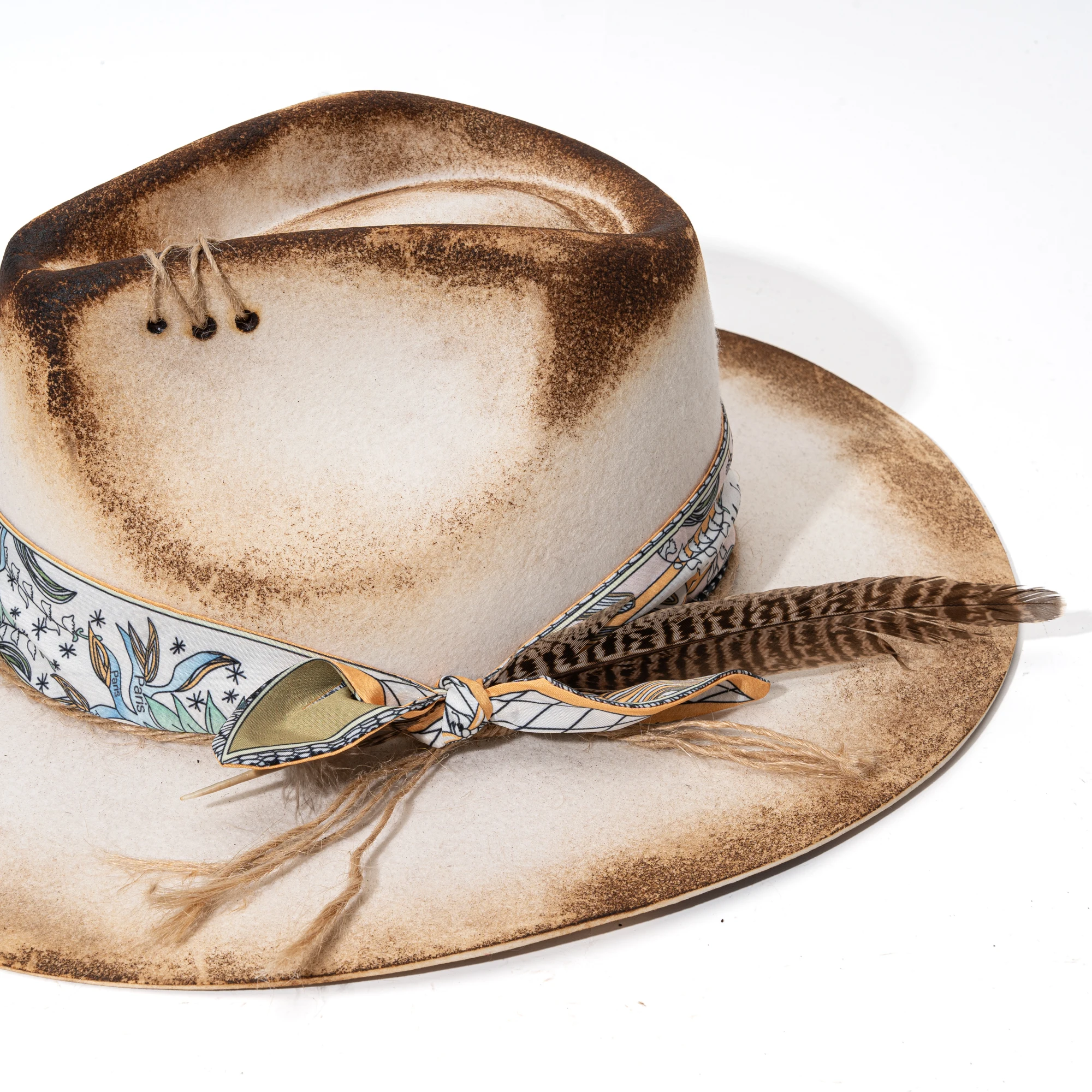 MISI HATS Custom White Wool Fedora Hat for Spring Activities