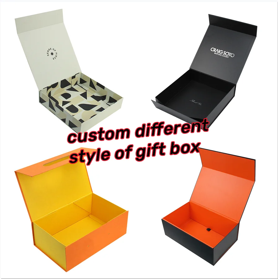 Customize Logo Printed Black Paper Flat Pack Rigid Cardboard