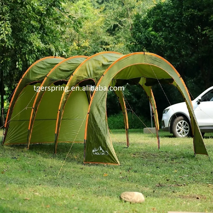 Family Camping Tunnel Tent Top Canopy Cover for Car Trailer BBQ Waterproof Portable 8-10 Person 15x10ft 