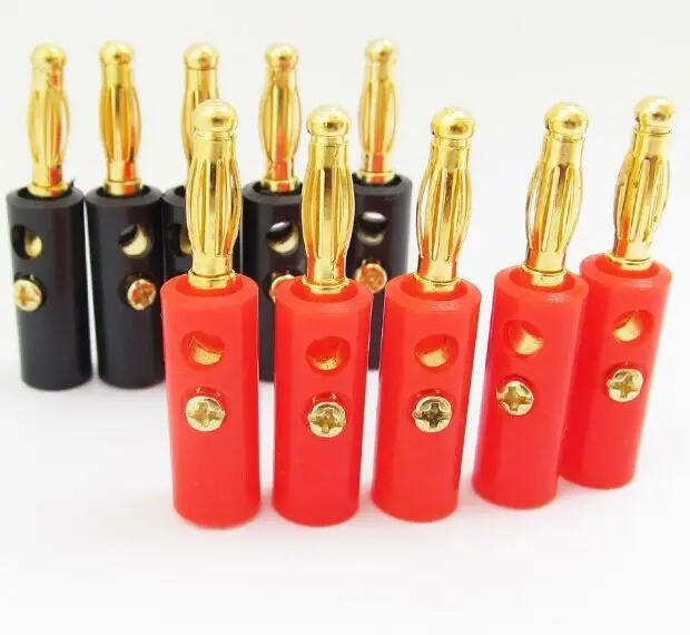 40 Pezzi Morsetti A Doppio Polo – Banana Plug Isolati – Placcati Oro – Rosso E Nero (41x34mm) – YL