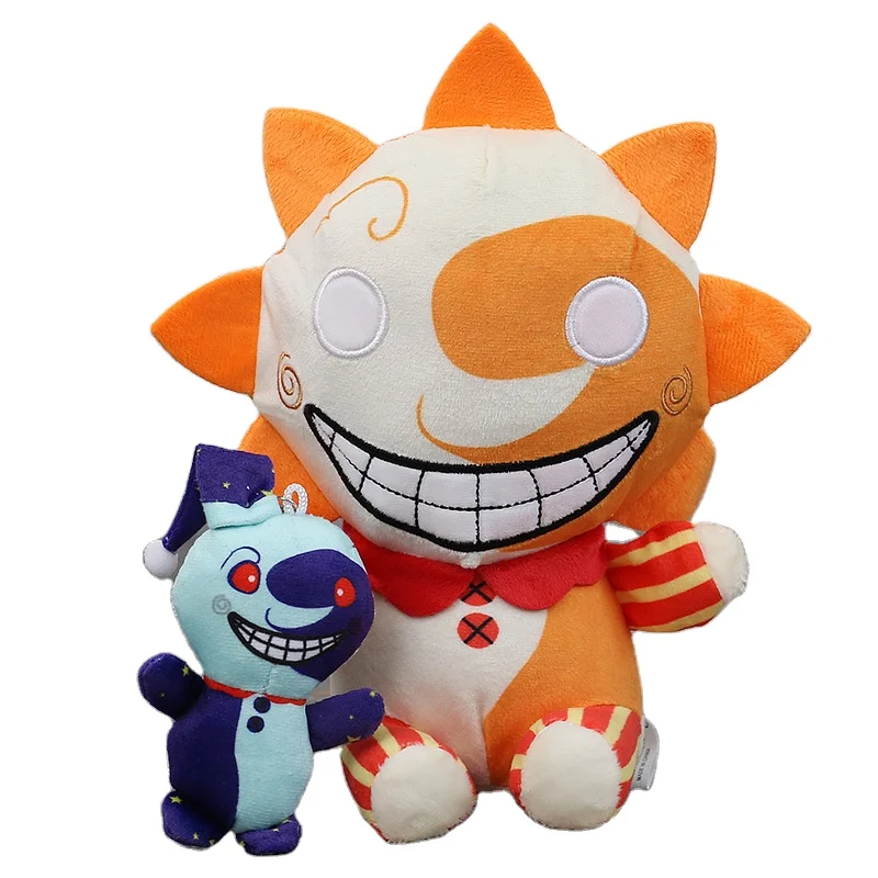  Monster Roser Sundrop and Moondrop Silicone Plushies Keychain,  Creative 3D Mini Toy Keychain FNAF Moon Sun Plush Clown Flip Keyring.  (Blue) : Everything Else