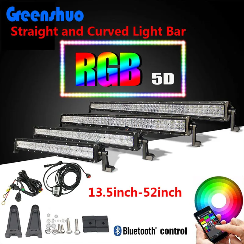 50inch 52inch 4x4 Offroad Truck Rooftop Light Bar 5D Rgb Led Light Bar APP Control