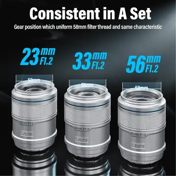 SIRUI Sniper 56mm Autofocus Lens, F1.2 Wide Angle APS-C Camera Lens for Z Mount, Silver detail image