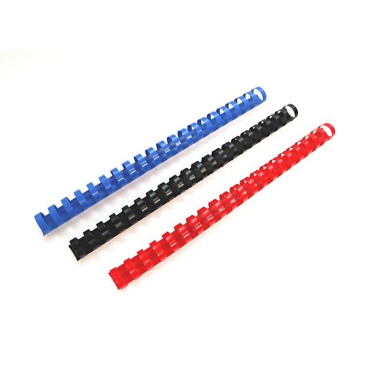 Custom Silkscreen Logo Printing 6mm-28mm Round Reliures Spirales Plastique  PVC Plastic Binding Comb Dorso Plastico a Spirale