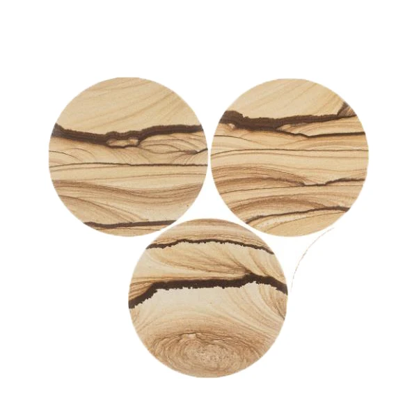 Round Heat Insulation Proof and Crack Proof Absorbing Water Sandstone Coaster