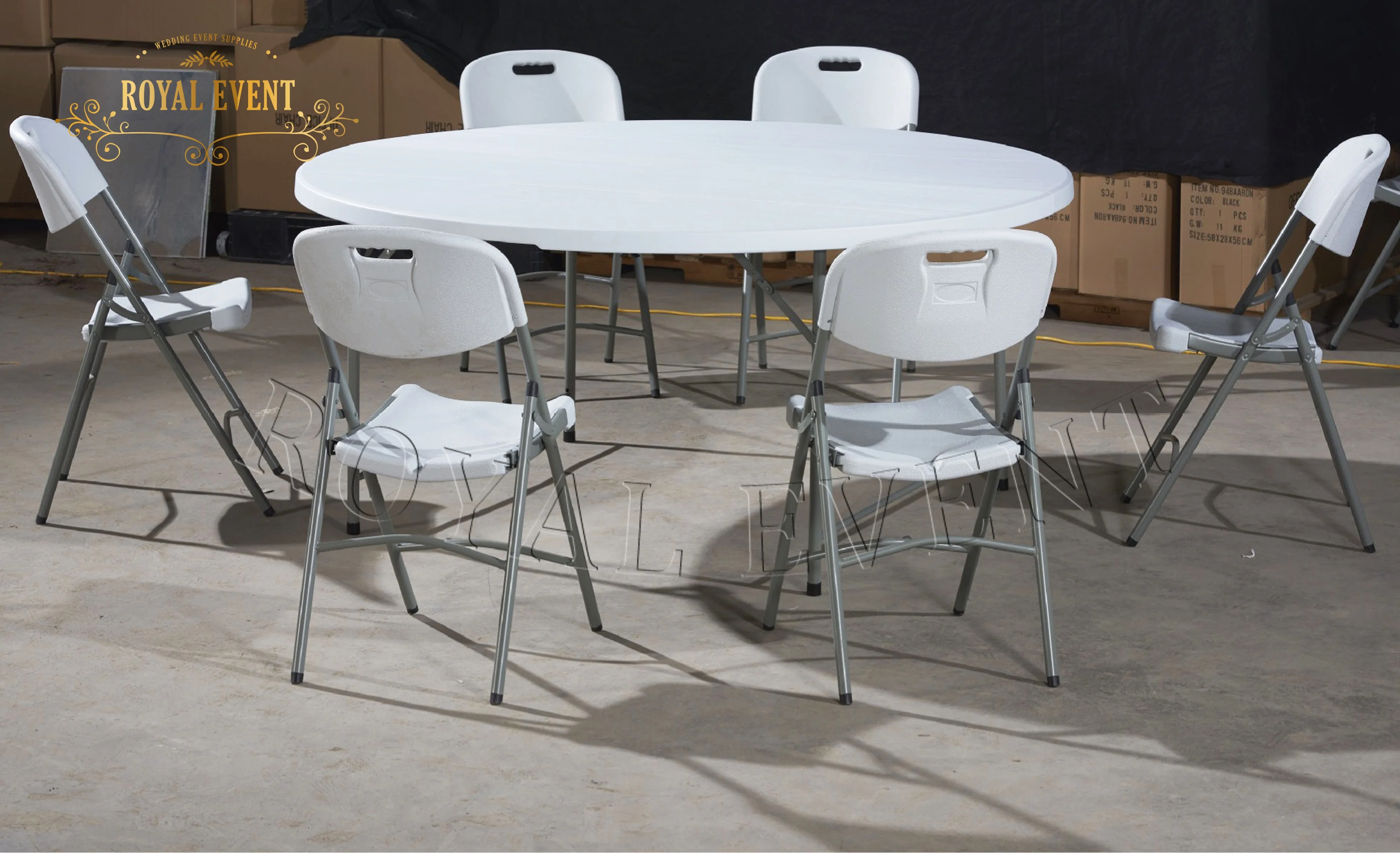 Latest Design Party White Dining Plastic Round Folding Tables for Outdoor Banquet