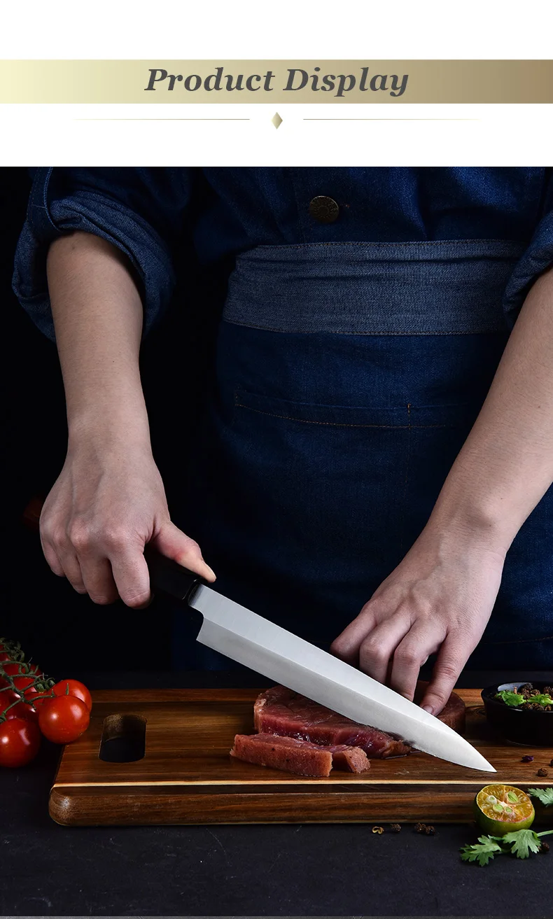 Profesional Yanagiba Slicing Sashimi Knife Sharp Stainless Steel 12 Inch Kitchen Japanese Sushi