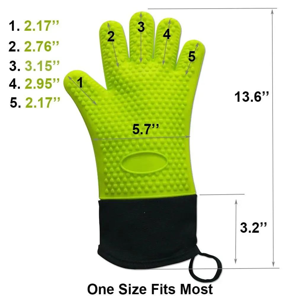 OEM/ODM Long Food Grade Silicone Oven Mitts Durable Heat and Slip Resistant BBQ Grill Glove supplier