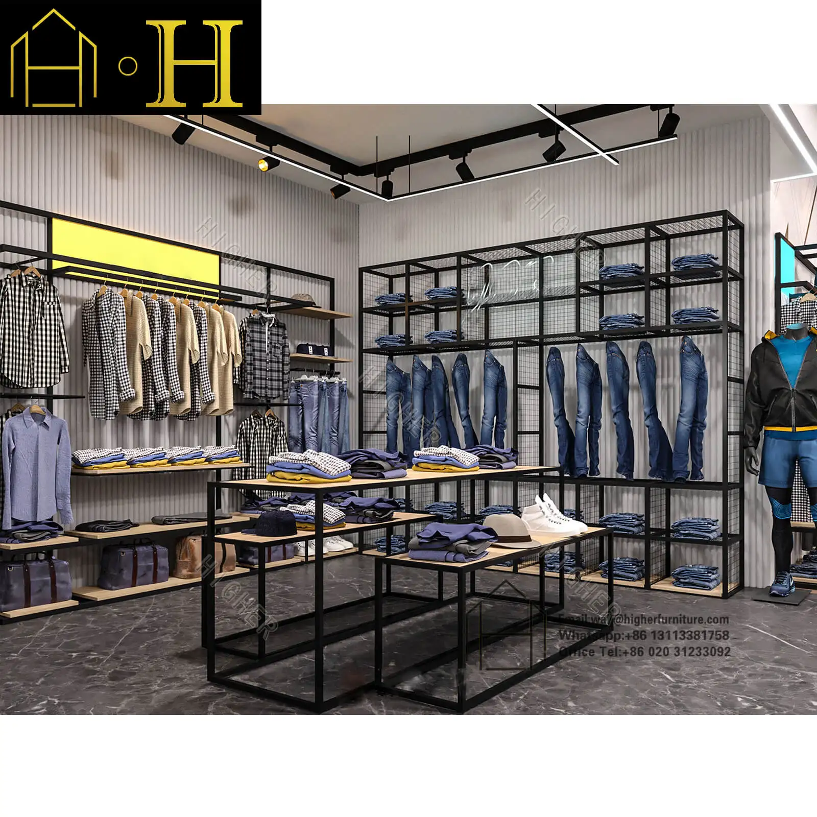 Shop Our Clothing Display Cabinets for Modern Men's Fashion
