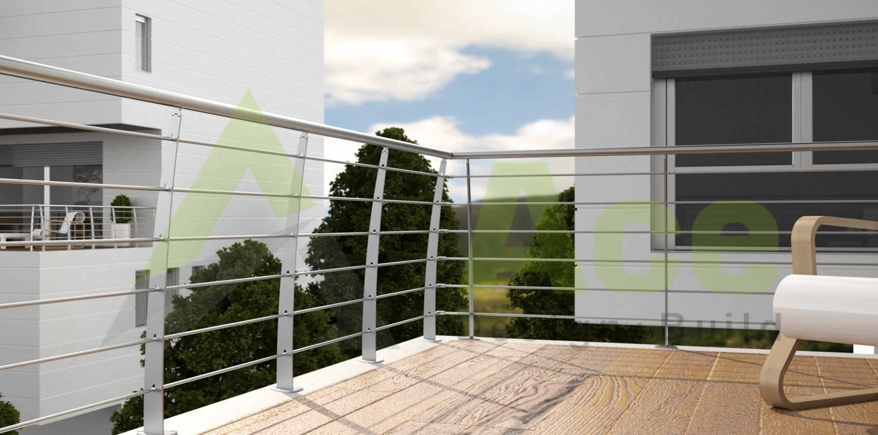 Ace Acrylic Rod Deck Railing Stainless Steel Rod Railing Black Solid