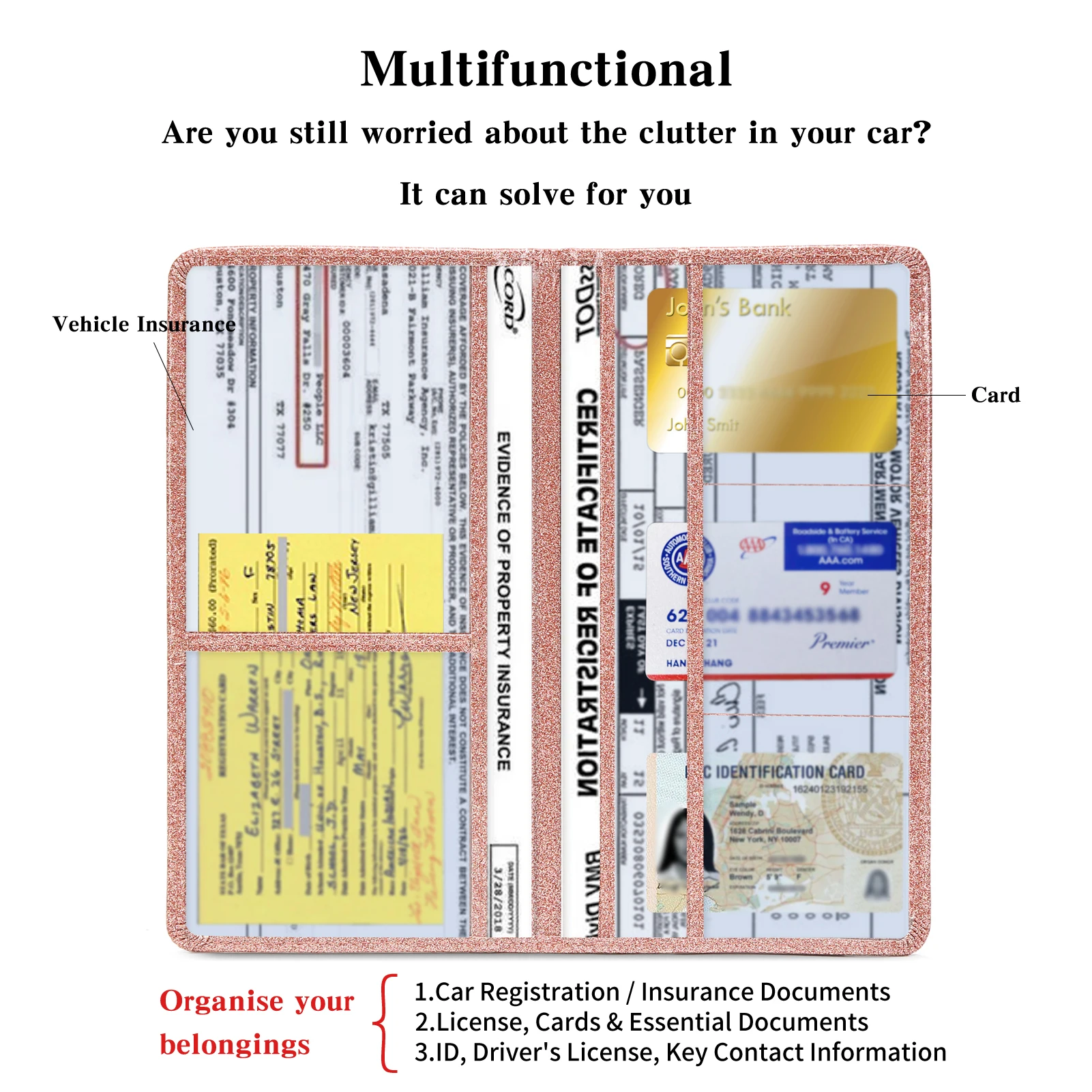 汽车登记和保险卡持有人车辆牌照文件组织者牌照持有人车辆钱包| Alibaba.com