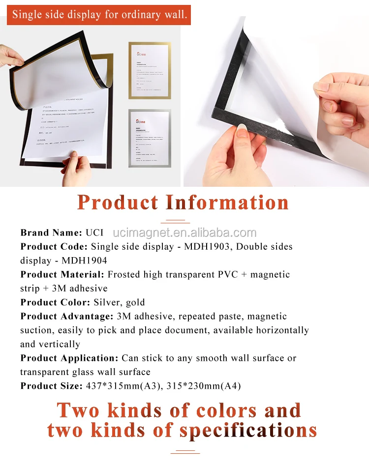 Visual Wall Mounted A4 File Holder Document Holder Display Transparent Self Adhesive
