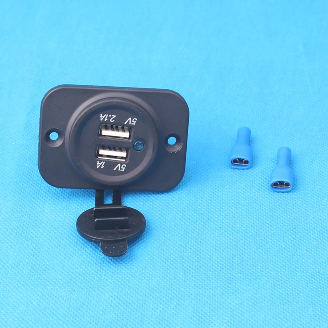 Presa USB Auto Doppia 3.1A 12V Con LED – Caricabatterie Impermeabile Per Auto, Camper, Yacht – Nero - 2