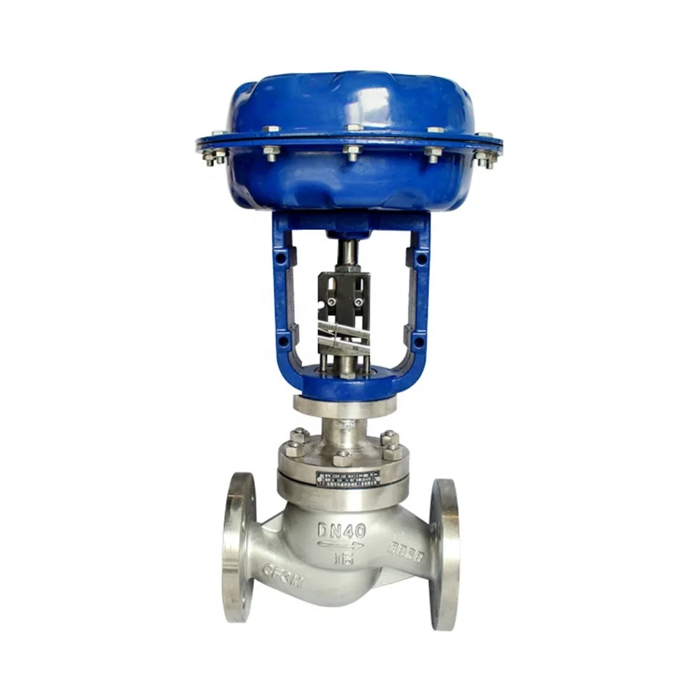 COVNA Cage Guided Globe Control Spring Loaded Pneumatic Actuator Single Seated Y Type Globe Valve