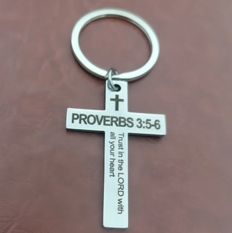 Christian Gifts For Women Men Cross Metal Key Chains Inspirational