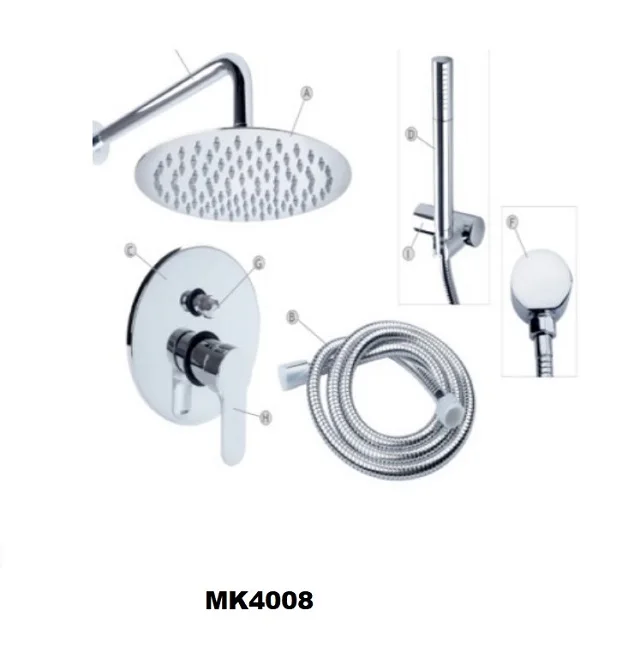 bathroom high quality Round  Brass concealed wall mounted  shower faucet mixer tap factory