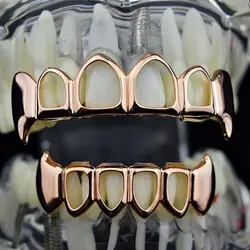 Grillz Denti Joker In Oro/Argento - Set Con Micro Diamond E Bretelle Finte Per Look Hip Hop - Foto 5