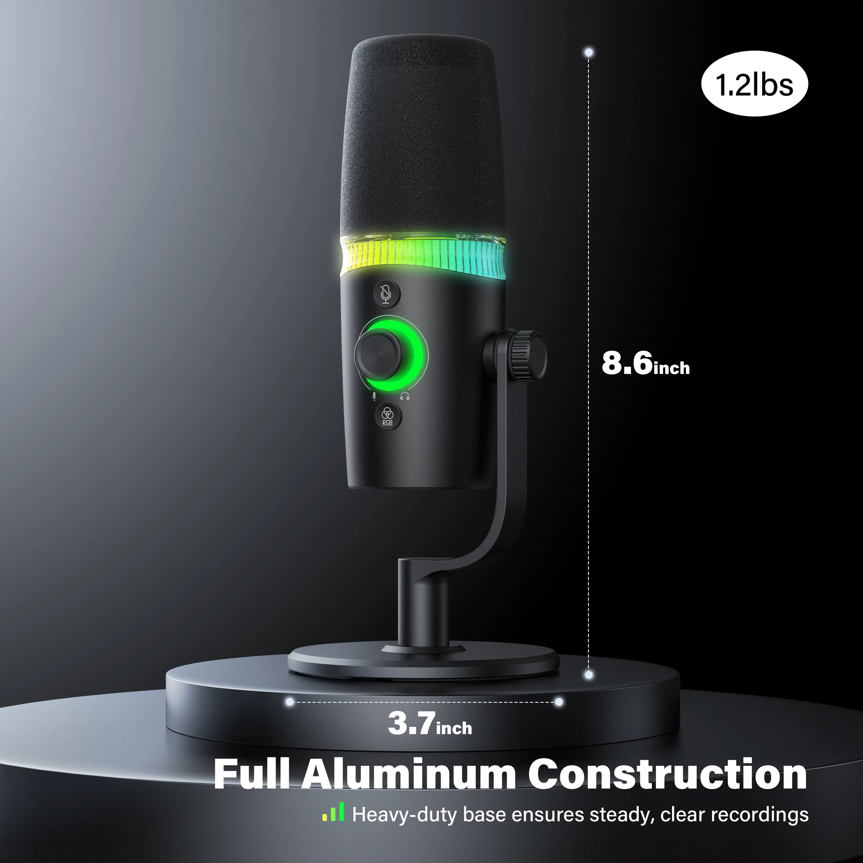 Prizmora DM65 High Quality Full Aluminum Dynamic Microphone RGB
