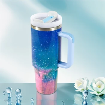 Latest Products 40oz Tumbler Reusable Mug Drinks Maintains Cold Ice Insulated Cup with Handle Stainless Steel Travel Coffee Mug