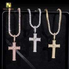 925 Sterling Silver Custom Cross Fine Hip Hop Moissanite Jewelry Pendant Iced Out Charm VVS Moissanite Diamond Pendant Necklace