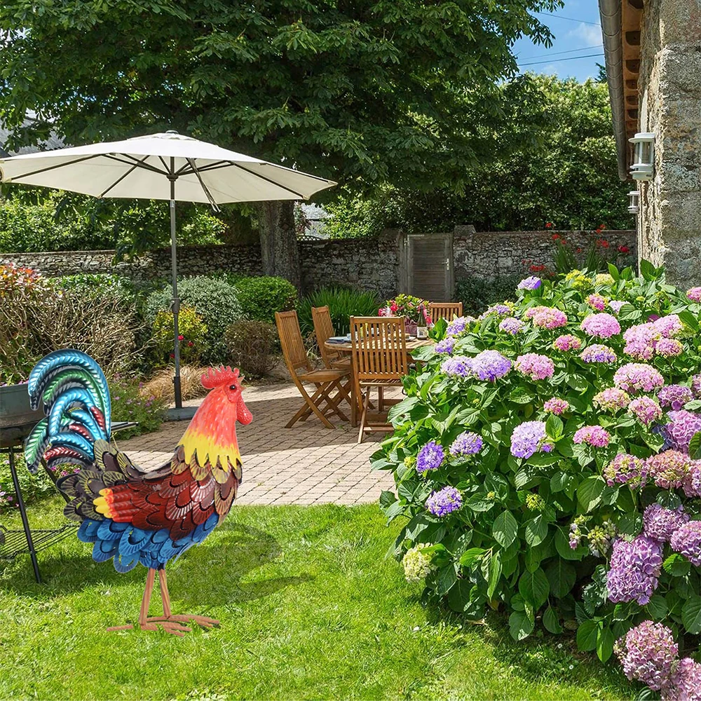 Artificial Animal Chicken Solar Garden Light Ornaments  Crafts Lights for Home Garden Outdoor Yard