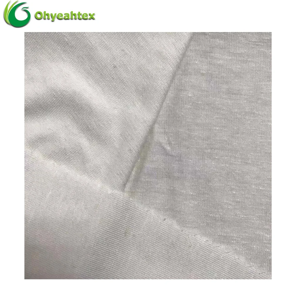 
Eco-friendly Knit Jersey 85/15 Bamboo Linen Fabric For T-shirt 