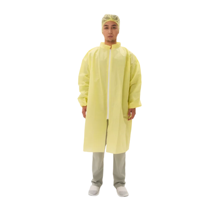 Yellow Disposable Lab Jackets Lab Coat 3x-large Yellow Case Of 50