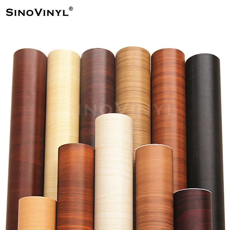 High Quality 0.18mm Thickness PVC Wooden Grain Texture Film Furniture Car Wrap Self Adhesive Vinyl Sticker