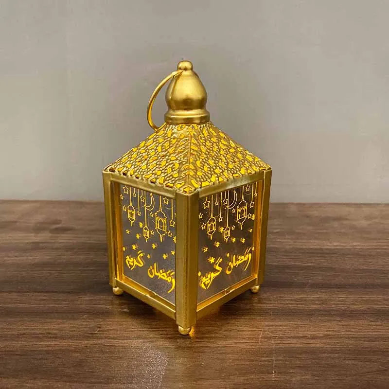 2021 wholesale Muslim Ramadan Eid customized iron led wind lighting crafts Arab lantern