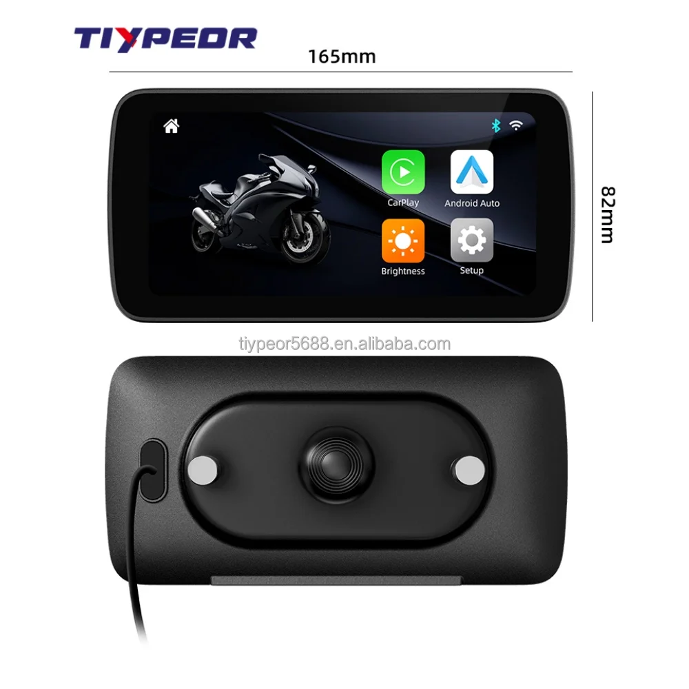 product tiypeor 625 inch motorcycle gps wifi moto navigation waterproof apple carplay display screen portable motorcycle android auto-8