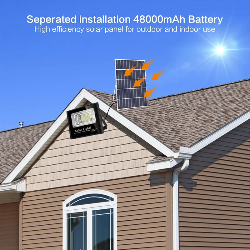 IP65 Waterproof SMD LED Solar Flood Lights 50W-500W Aluminum Remote Control Garden Outdoor High Brightness