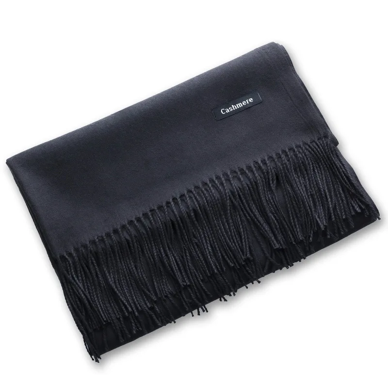 Ready to Shipping Plain Solid Light Cashmere Logo Scarf for Dubai Cheap Price Hijab Warm Women Winter Shawl Pashmina