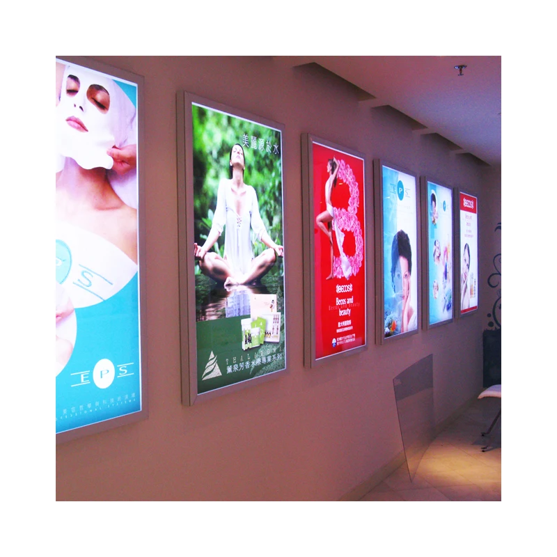 Factory Custom Magnetic Display Light Box Sign Picture Poster Holders Led Slim Acrylic Wall Mounted Frame for A3 Size