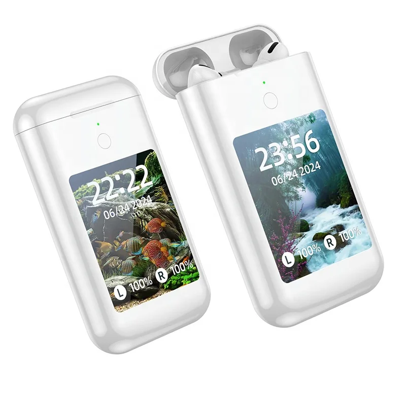 TF20 BOX TWS Earphone LCD Color Touch Screen 8000mah Long Battery Life Power Bank in Ear True Wireless Earbuds TF20 BOX