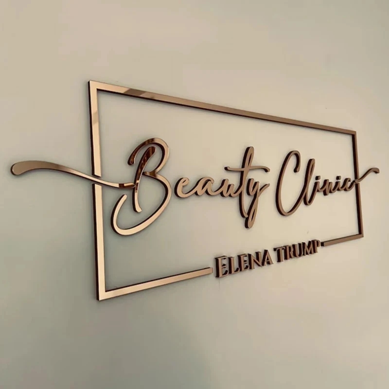 Laser Cut Metal Building Signage Beauty Salon Logo Advertising Acrylic 