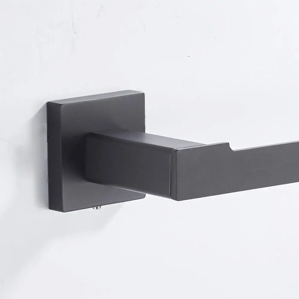 4 Pieces Square Design Matte Black Wall Mount 304 Stainless Steel Bathroom Accessories