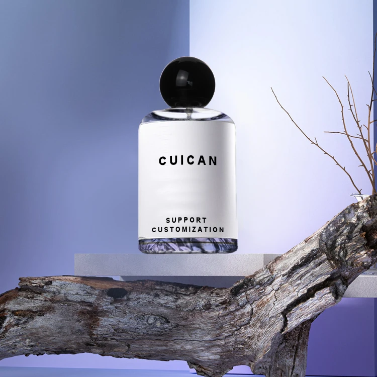 50ml kleine leere runde Glasparfümflaschen mit schwarzem rundem Deckel