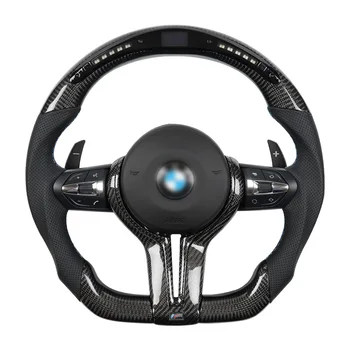 Car Steering Wheel Fit For Bmw F30 F35 F80 F15 F16 F25 M2 M3 M4 Led Carbon Fiber Steering Wheel To M Performance Steering Wheel