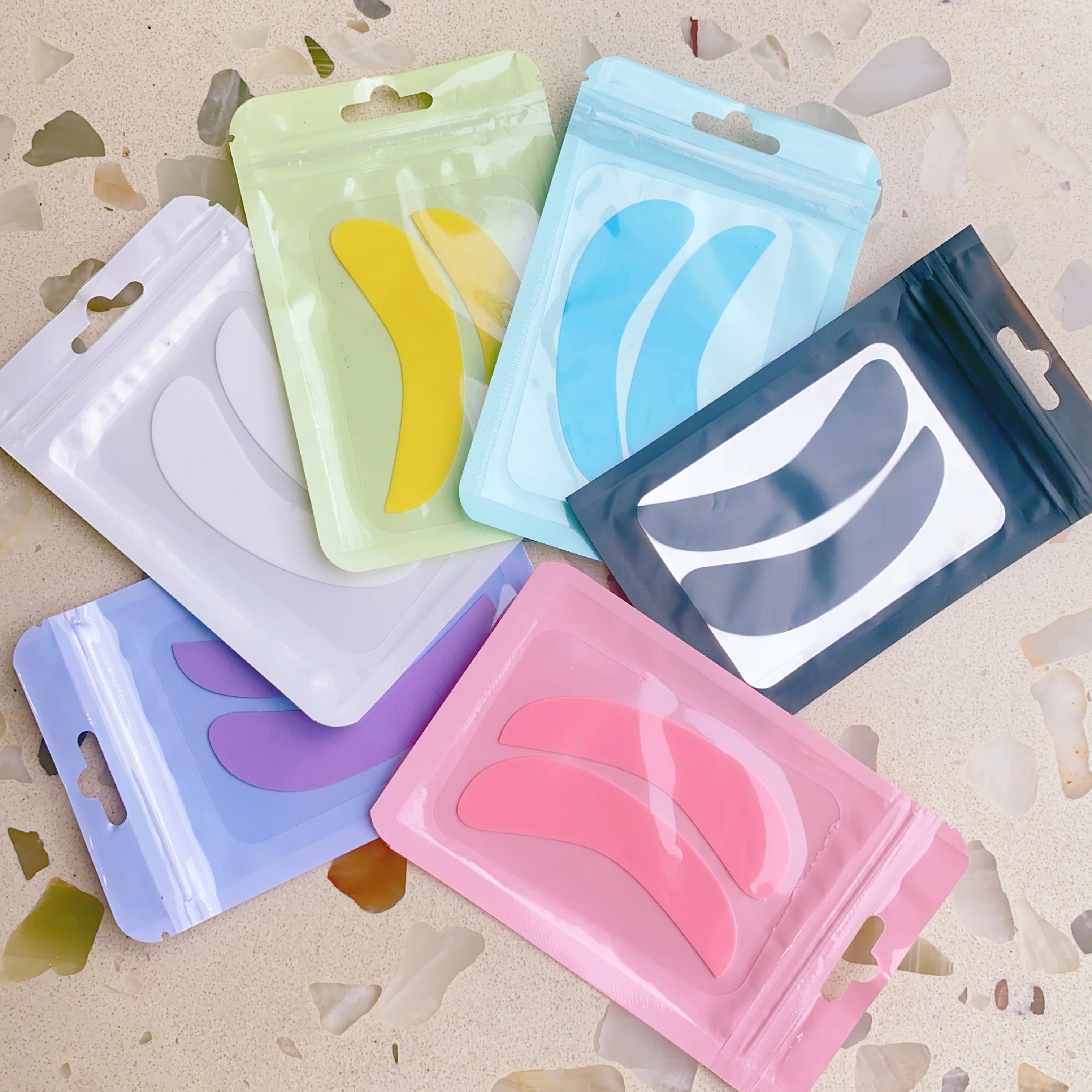 Silicone Eyelash Patch Reusable Eye Pads For Eyelash Extension Colorful