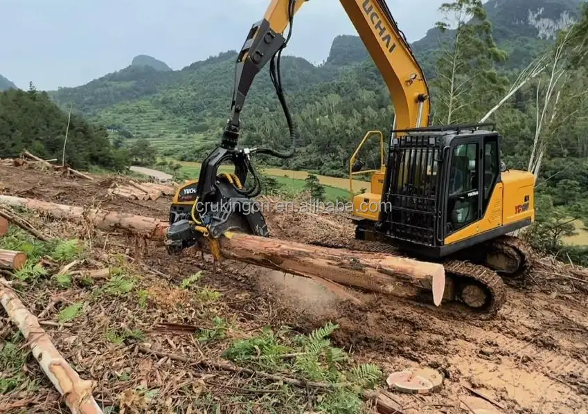 Forest Harvester Wood Cutting Head For Excavator 13 Ton Excavator
