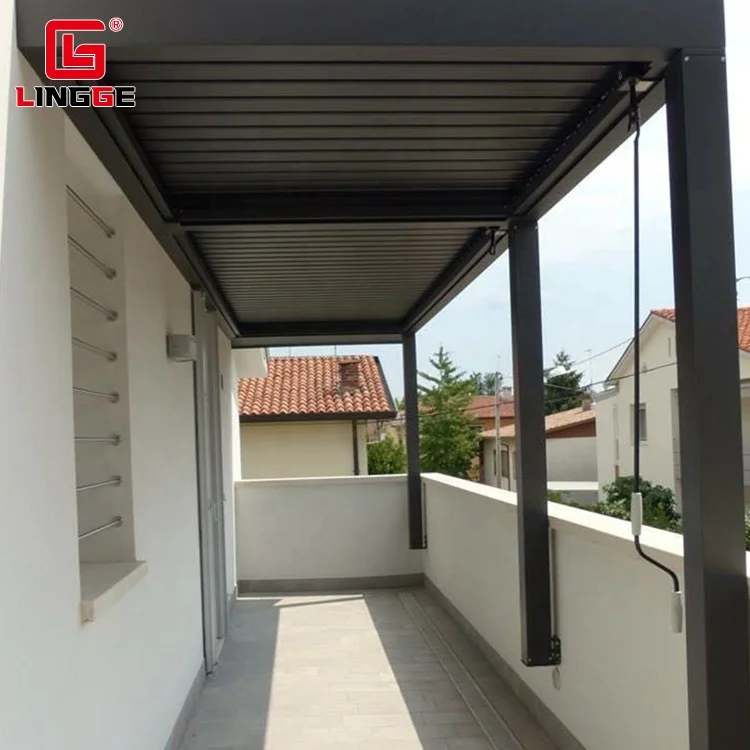 Remote Control Outdoor Pergola Motorized Louvered Roof Pergola Strong Durability Customized Modern Aluminum Gazebos
