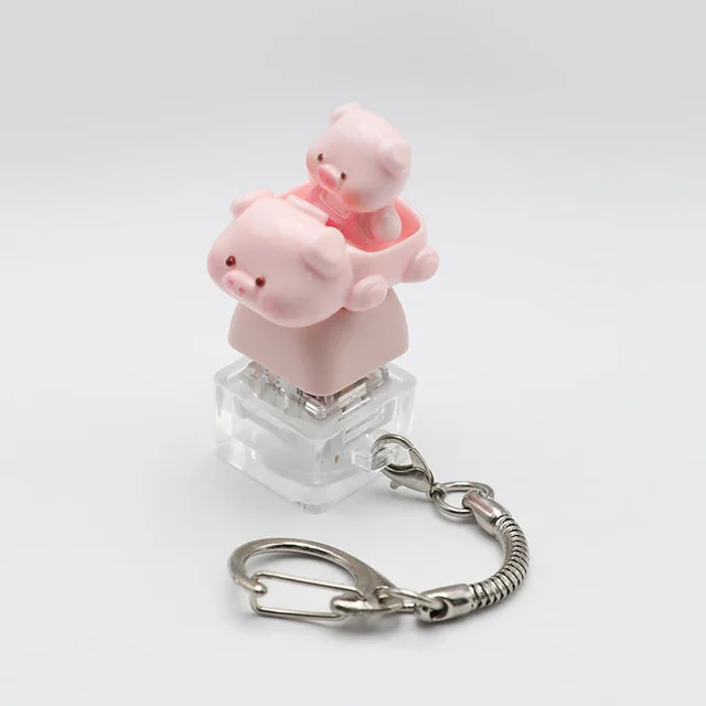 Pig Stress Relief Keycap Toys Keyboard Fidget Toys, Keychain Keyboard  Mechanical Key Button Gifts Finger Clicker Toys
