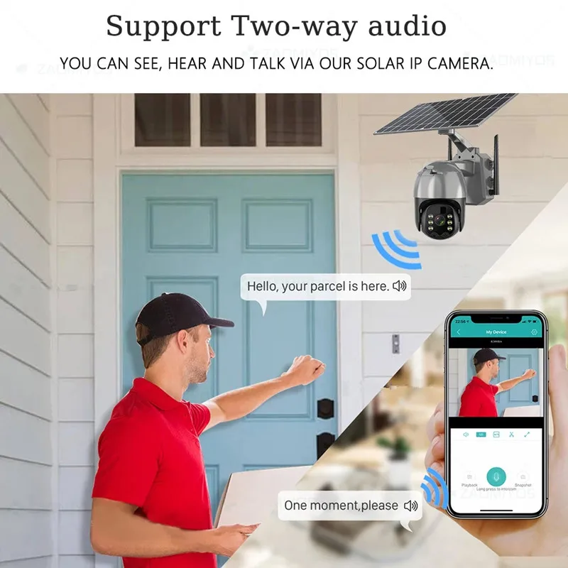 Shenzhen Factory WiFi Wireless Solar Power Camera 4G Sim Card Slot CCTV Security IP Camera Outdoor Support 128 Memory Card